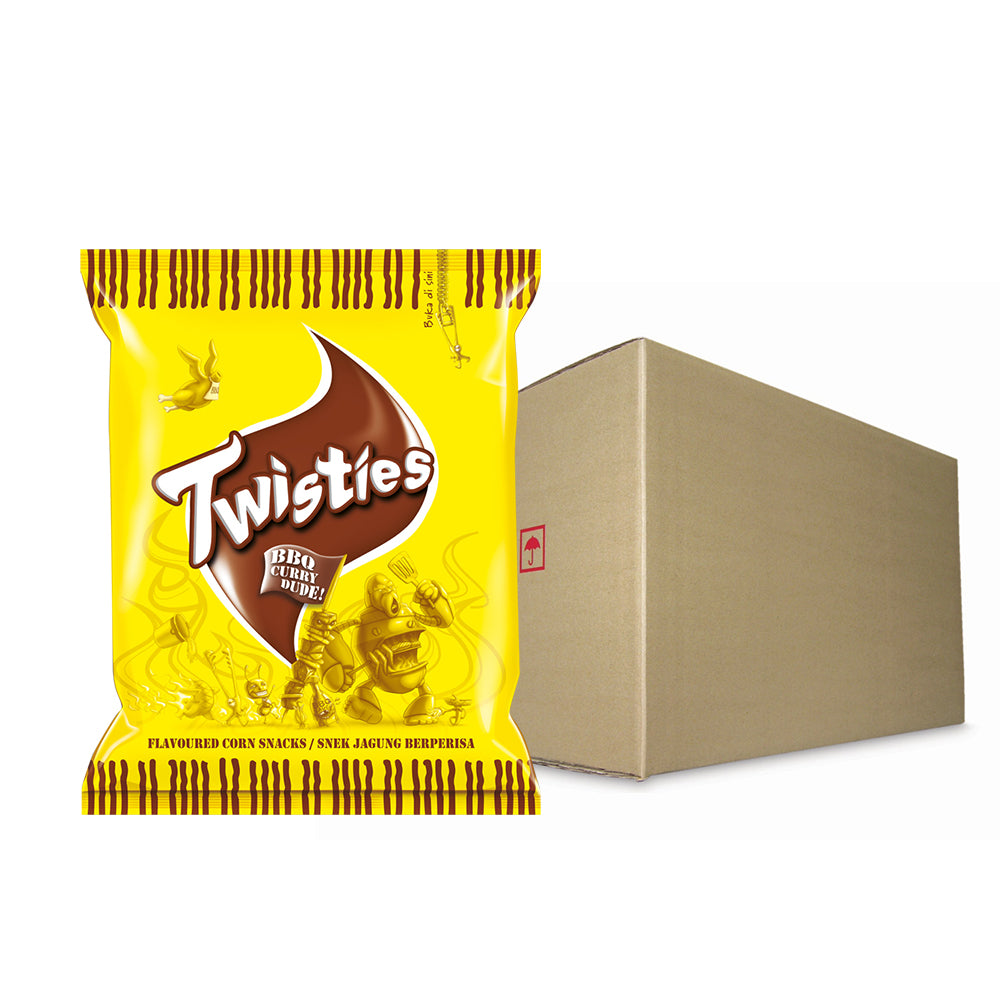 Twisties Kaboom! Flavoured Corn Snacks Spiced BBQ Curry Flavour 13G
