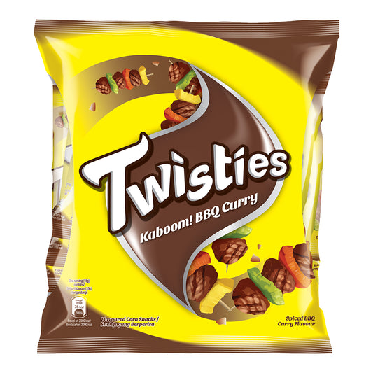 Twisties Kaboom! Flavoured Corn Snacks Spiced BBQ Curry Flavour 13G Multipack (8 Packs)