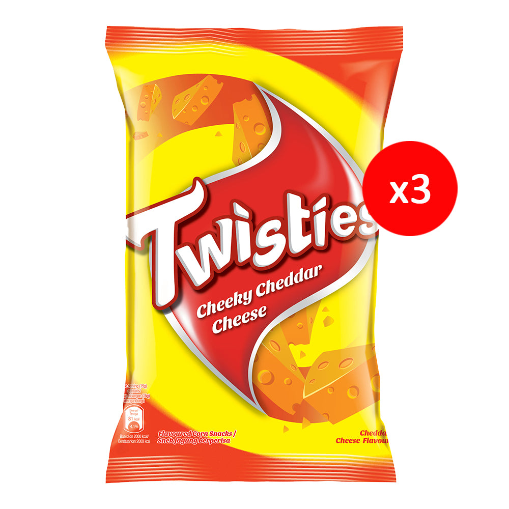 Twisties Flavoured Corn Snacks Cheddar Cheese Flavour 140g