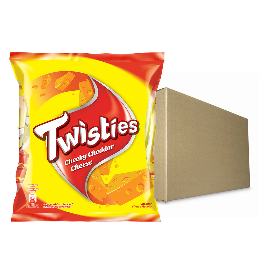 Twisties Flavoured Corn Snacks Cheeky Cheddar Cheese Flavour 13G Multipack (8 Packs)